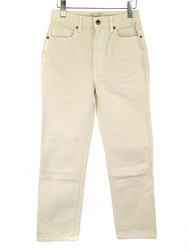 【中古】KHAITE ケイト 21AW Abigail アビゲイルストレートデニムパンツ アイボリー 26 レディースのサムネイル