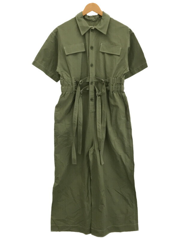 【中古】G.V.G.V COTTON NYLON JUMPSUIT ジャンプスーツ オールインワン グリーン 36 レディース