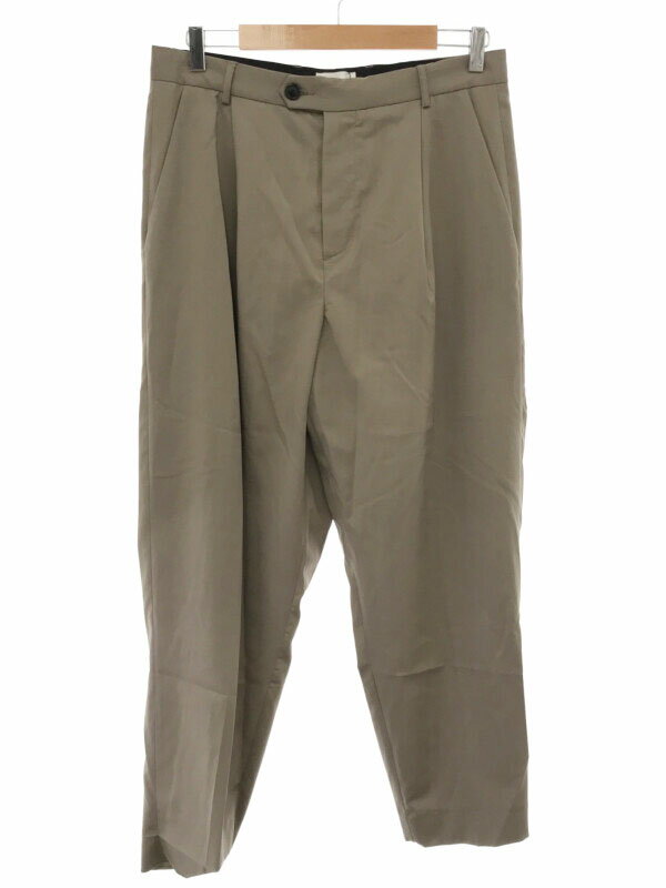 Lownn ロウン NEO Pleated Wide Trousers ワイドテーパードスラックスパンツ ベージュ 48 【中古】 IT46ZAF17EJI