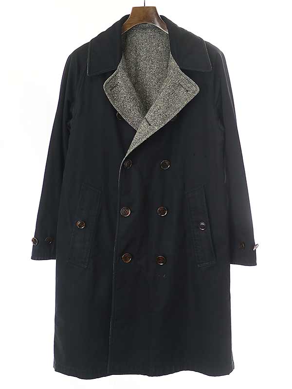 BURBERRY バーバリー 17AW ウールネップ リバーシブルトレンチコート ブラック×グレー 44 【中古】 IT7S26YX2GU2