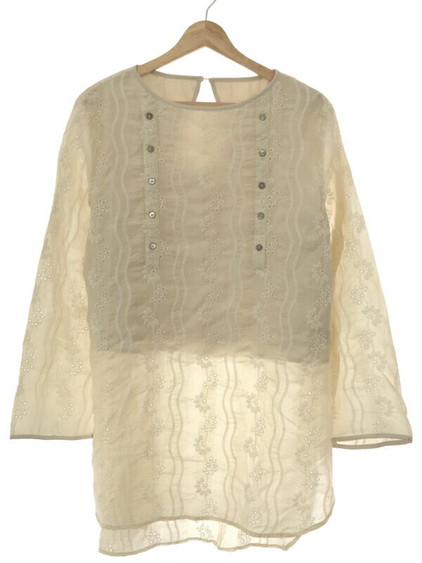 willfully ウィルフリー embroidery layered piping lace tops レースブラウス アイボリー F 【中古】 ITYBSGUB84LP