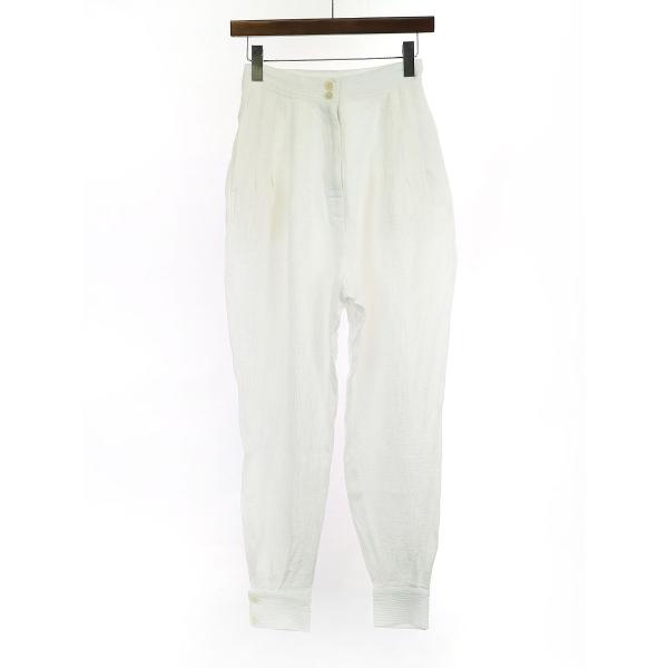 乐天商城 - BACCA バッカ ハイウエストリネンパンツ ホワイト 34 【中古】 ITNJRK7CL2KR