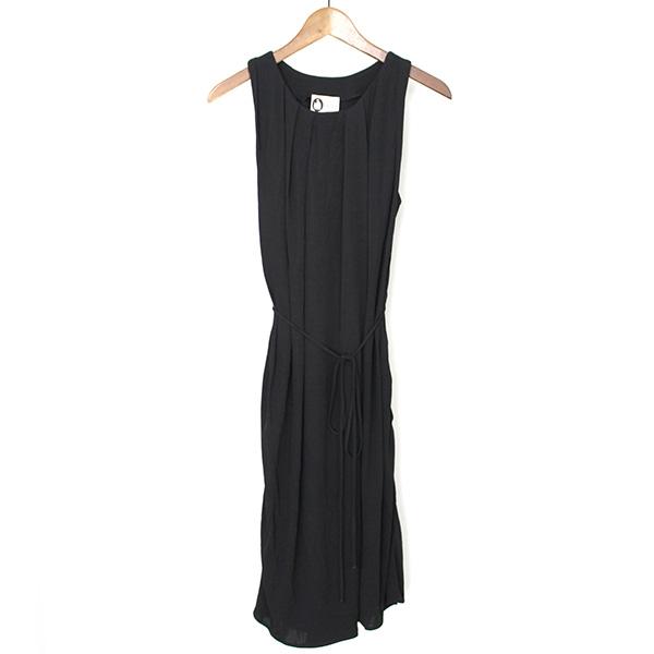 LANVIN ランバン スリーブレスプリーツドレスワンピース ブラック 34 【中古】 ITK8IBD72VNS
