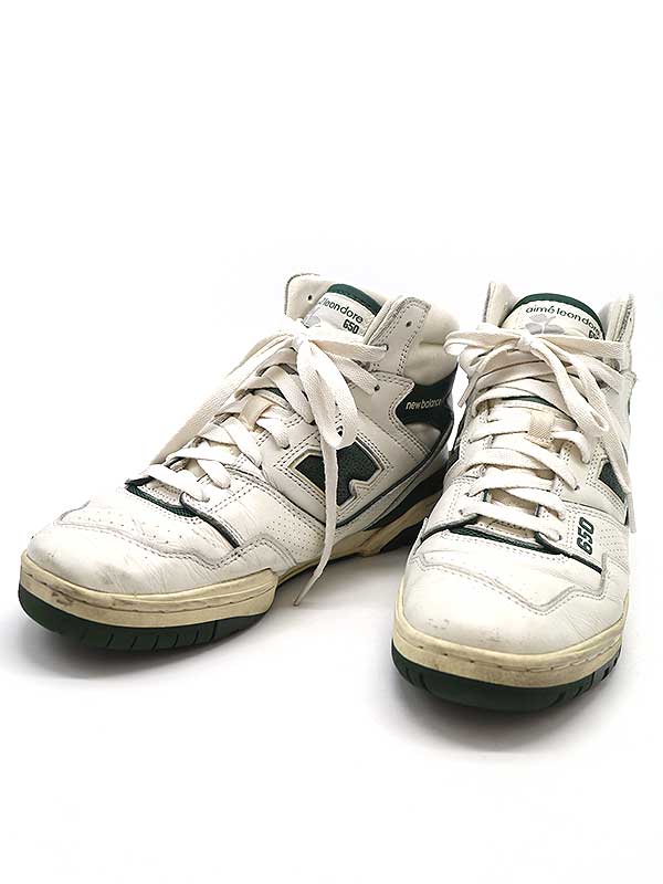 NEW BALANCE × Aime Leon Dore ニューバランス × エメレオンドレ BB650RL1 ハイカットスニーカー ホワイト×グリーン 27.5cm 【中古】 IT0DMWEX1KSG
