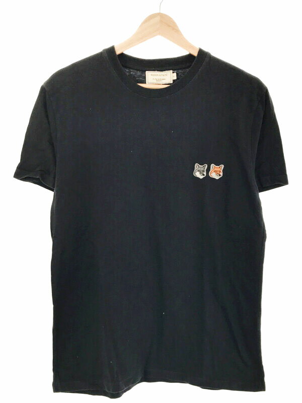 MAISON KITSUNE メゾンキツネ フォックスパッチクルーネックTシャツ チャコール S KMM-49060-A 【中古】 ITBO29SYH3S0