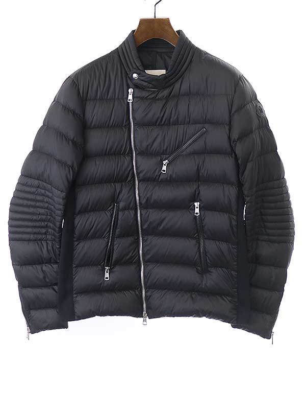 MONCLER モンクレール 17AW AUBIN ナイロンダウンライダースジャケット ブラック 3 C20914031305 【中古】 ITRVHRK64EKK