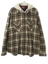 Supreme Vv[ 21AW Hooded Flannel Zip Up Shirt t[fbhtl`FbNVc uE XL yÁz ITLSS6UKPTKK