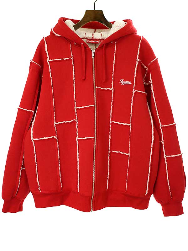 Supreme シュプリーム 23AW Faux Shearling Zip Up Hooded Sweatshirt パーカー レッド L 【中古】 ITEE25T1UVF4