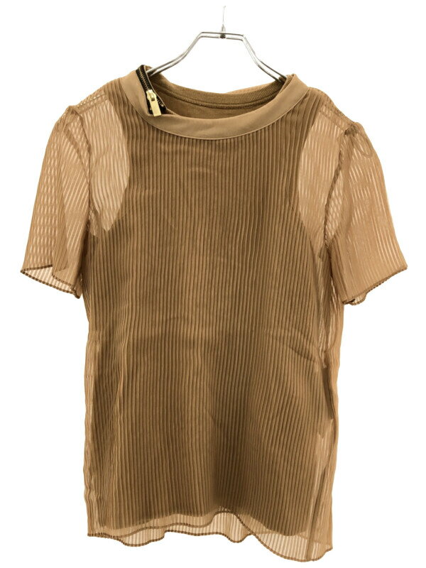 sacai サカイ 20SS Chiffon x Cotton Jersey T-Shirt レイヤードシフォンTシャツ 20-04890 キャメルブラウン 1 【中古】 ITT0N9LQKIF4