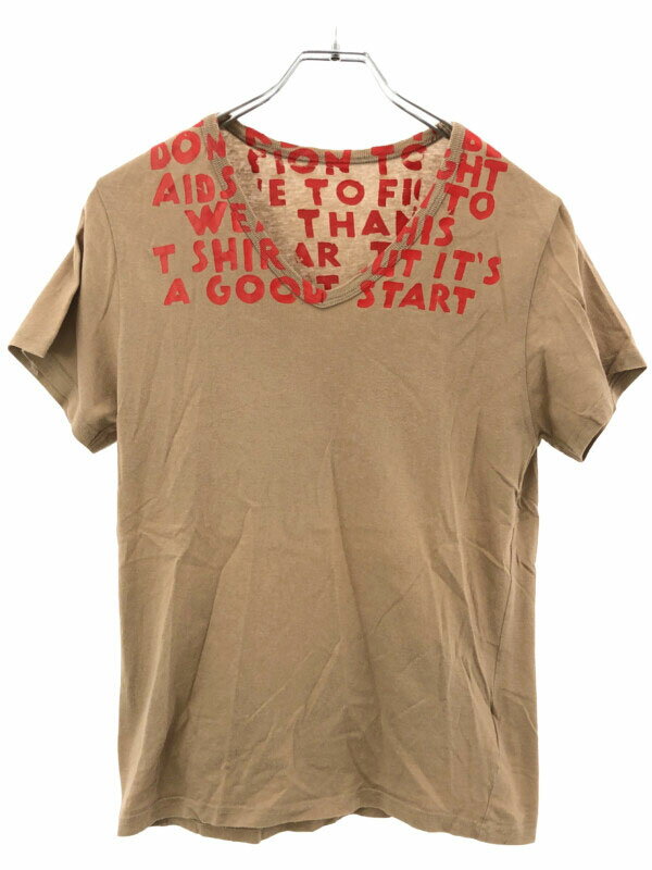 Maison Martin Margiela メゾン マルタン マルジェラ 2008AW VネックエイズTシャツ ベージュ S 31GC099 【中古】 IT5SGCLE9NIX