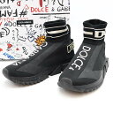 DOLCE&GABBANA ドルチェ＆ガッバーナ 19AW Sorrento ソレント ロゴ ソックスハイテクスニーカー ブラック 41 【中古】 ITGO0PDG08RY