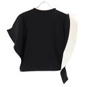 ISSEY MIYAKE イッセイミヤケ 23AW Shaped Canvas シェイプドキャンパス デザインニットトップス ブラック×オフホワイト 2 IM3...