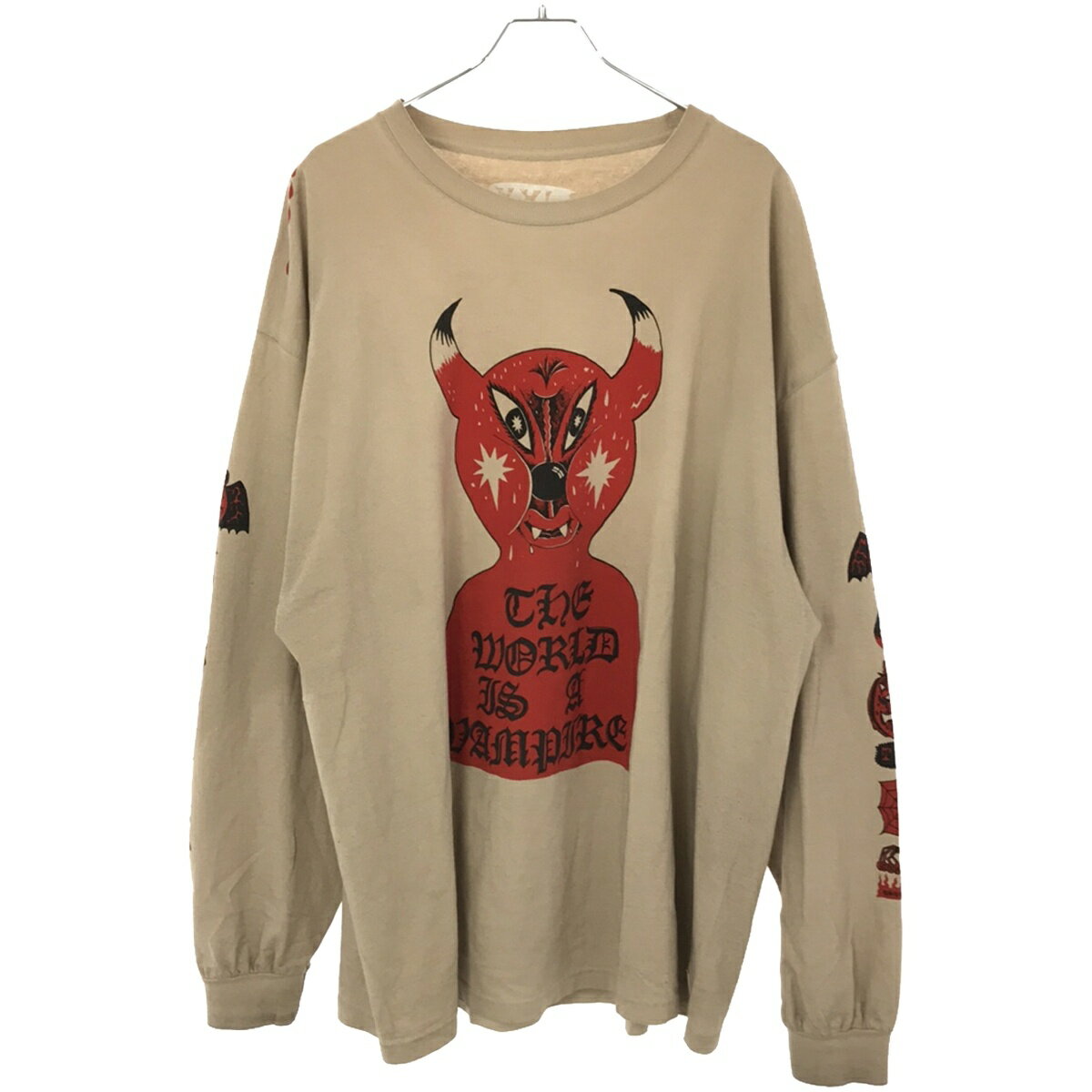 Time Change Generator タイムチェンジジェネレーター World a Vampire Long Sleeve Te ロングスリーブカットソー ブラウン XXL 【中古】 IT80NIN5Y1U0