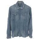 FranCisT_MOR.K.S フランシストモークス Vintage Lt.Oz Denim Skinny Western Shirt シワ加工デニムウエスタンシャツ インディゴ 2 MS1531 【中古】 IT38F10RKMS8