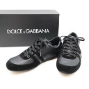 DOLCE&GABBANA ドルチェ＆ガッバーナ エンボスロゴローカットレザースニーカー CS0904 ブラック 9 【中古】 IT0VGYPN7XK0