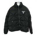 PRADA プラダ RE-NYLON ロゴプリント ダウンジャケット SGB803 S202 1WQ8 ブラック M 【中古】 ITCRUY0R32WS