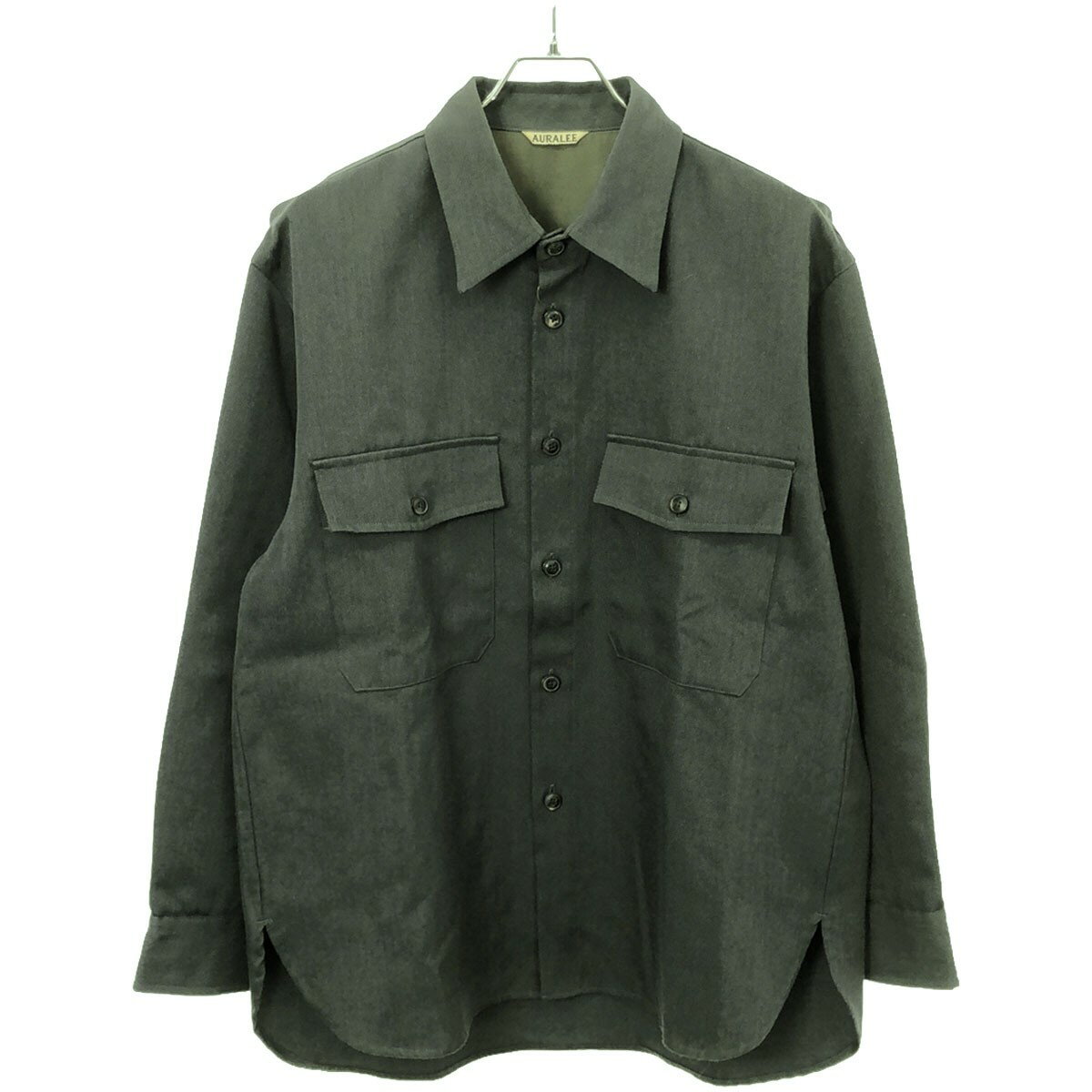 AURALEE オーラリー 18AW WOOL KID MOHAIR GABARDINE SHIRTS シャツ A8AS02MG カーキ 3 【中古】 ITZO0KZLV4FX