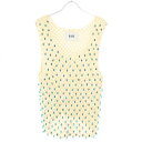 BODE NY ボーディー Beaded Crochet Tank Top ビジュー クロシェタンクトップ ベージュ XS-S 【中古】 ITJ4RPBEFOJ...