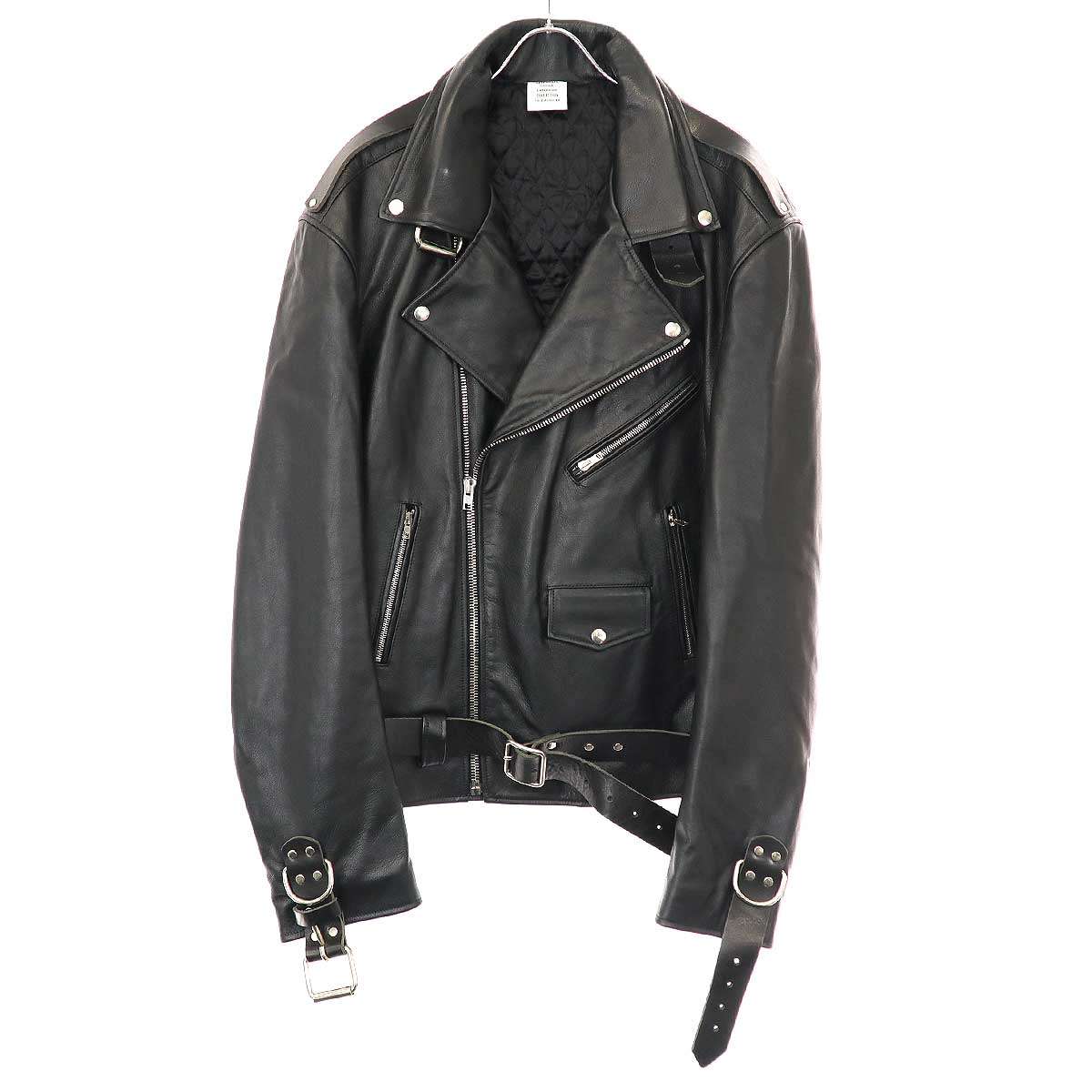 VETEMENTS ȥ GARDEROBE COLLECTION Bondage Biker Jacket ֥쥶饤㥱å UA52JA910BL ֥å L š ITKFS866OI0E