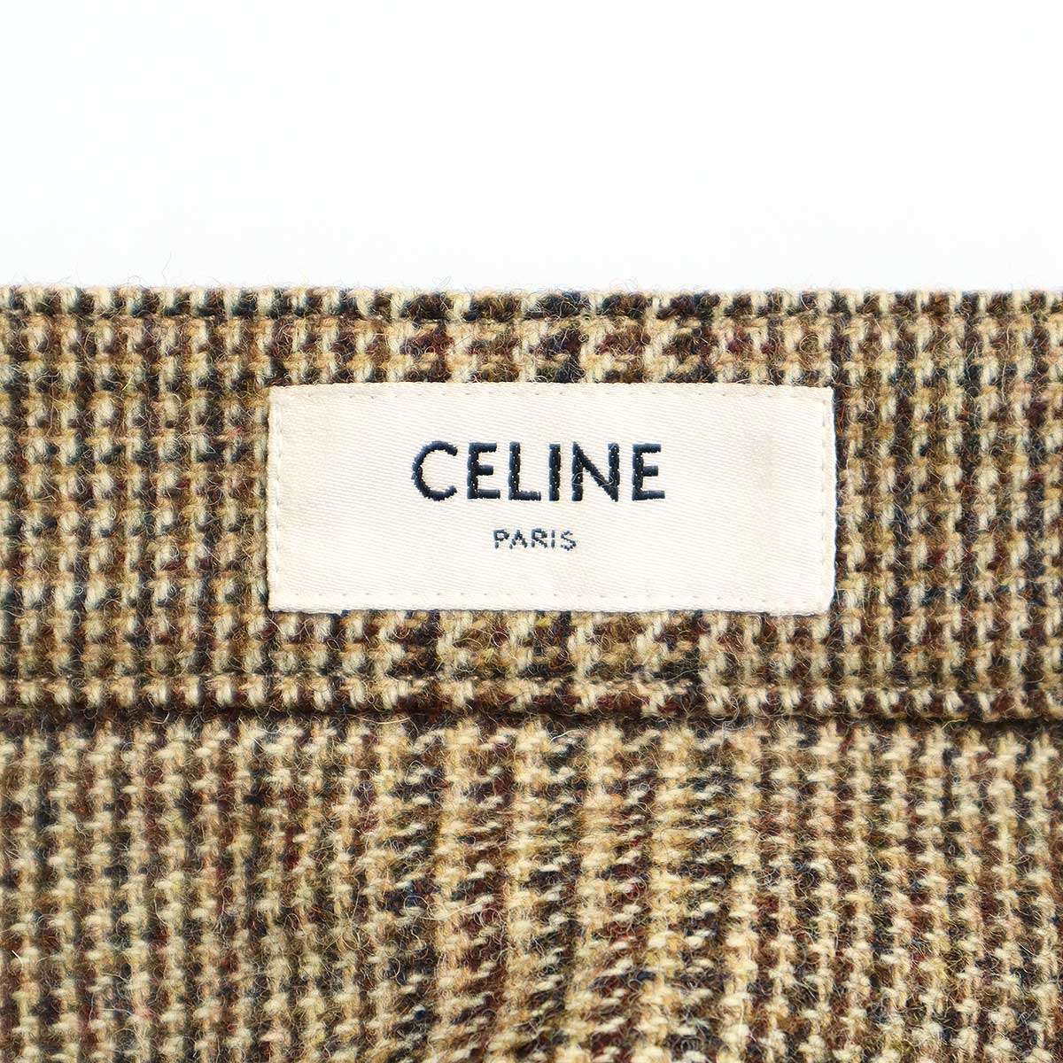 CELINE セリーヌ ハウンドトゥースチェック ロングスカート 2J210222K ブラウン系 38 【中古】 ITYWIHA73DNK 3