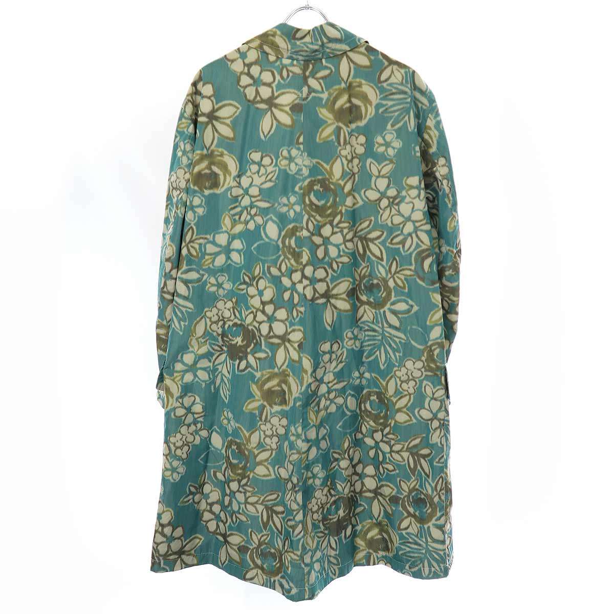 RAF SIMONS ラフシモンズ 22SS Relaxed Fit Rain Coat 総柄ロングコート 221-644 グリーン S 【中古】 ITLCP48Z7SWP