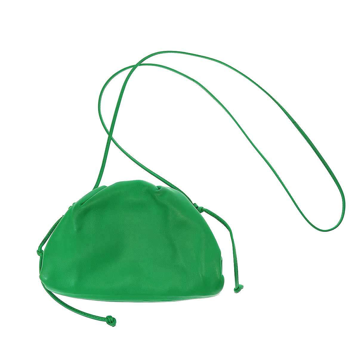 BOTTEGA VENETA ボッテガヴェネタ The Pouch レザー ミニクラッチショルダーバッグ グリーン 【中古】 ITESE7EXPYDK
