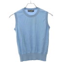 DOLCE&GABBANA ドルチェ&ガッバーナ カシミヤシルクノースリーブニットトップス FR804K F89AB ブルー 36 【中古】 IT62VFEFGB9C(4)