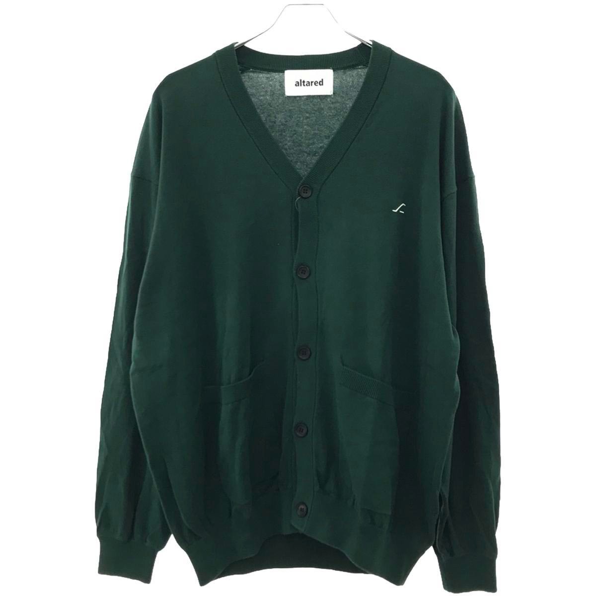 altared オルタード Cotton Knit Cardigan コットンニットカーディガン 22-11602 グリーン 3 【中古】 IT94X4N7GEJ0