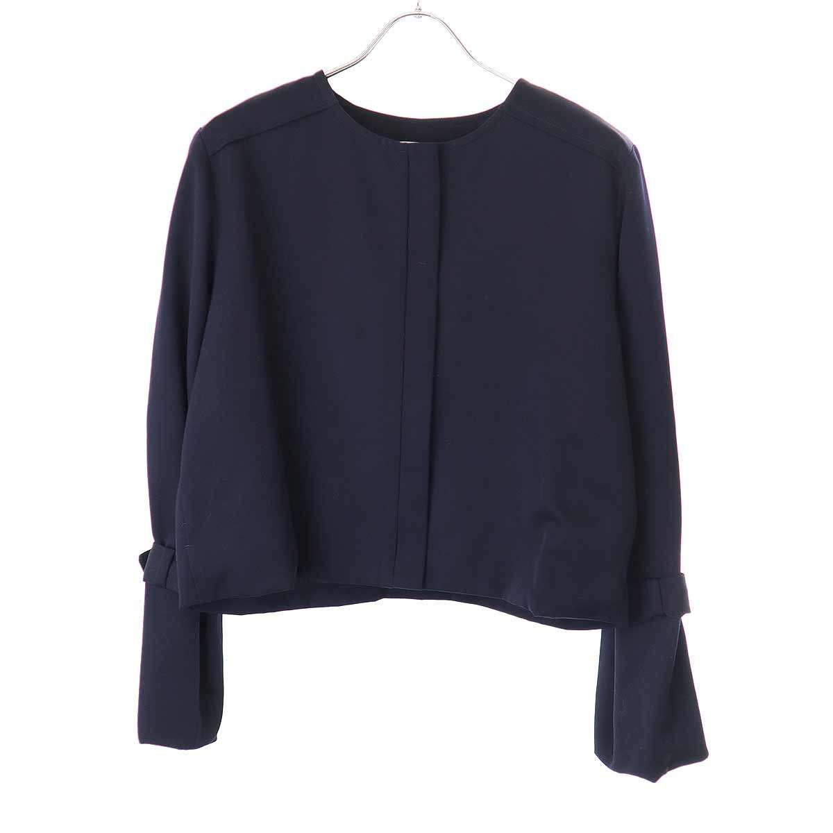 SAYAKA DAVIS サヤカ デイヴィス ノーカラージップジャケット 15F-JK48-WG ネイビー S 【中古】 ITNQKTWKJH88