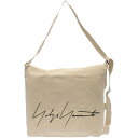 Yohji Yamamoto ヨウジヤマモト ノベルティ シグネチャーロゴキャンバスショルダーバッグ アイボリー 【中古】 ITVGL38UDVMA