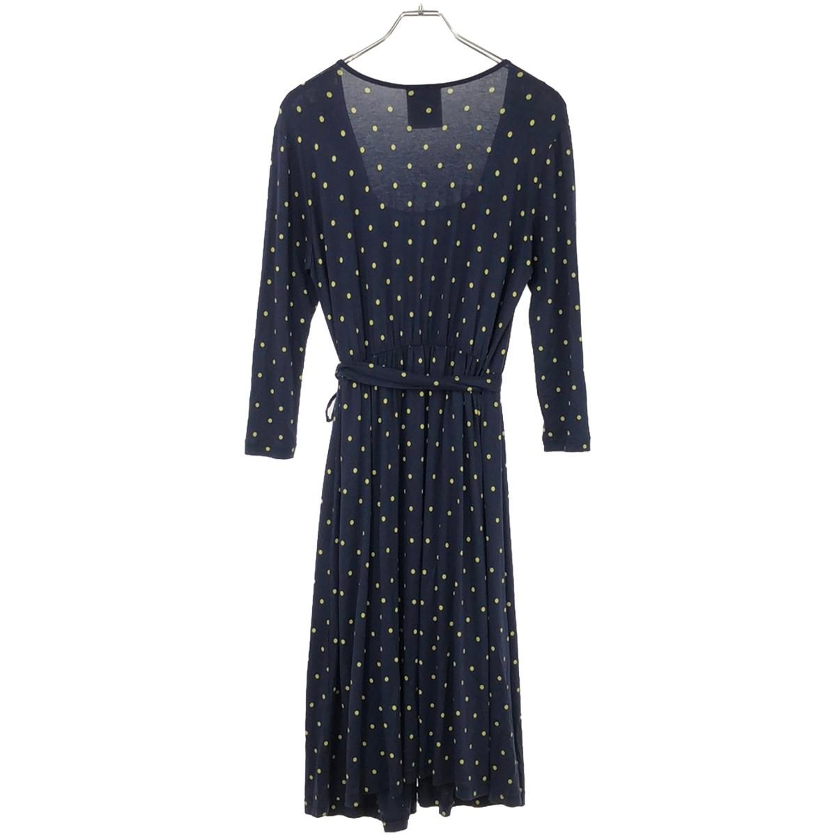 BAUM UND PFERDGARTEN バウムウンドヘルガーデン ドット柄ガウンワンピース ネイビー 【中古】 ITE67JTQF2V6