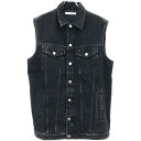 JOHN LAWRENCE SULLIVAN ジョン ローレンス サリバン WASHED DENIM SLEEVELESS JACKET サイドジップノースリー...