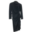 LANVIN ランバン 09AW ウールカシミヤジャージーフリルドレス ワンピース ブラック 36 【中古】 ITNB5Q9ONGXW