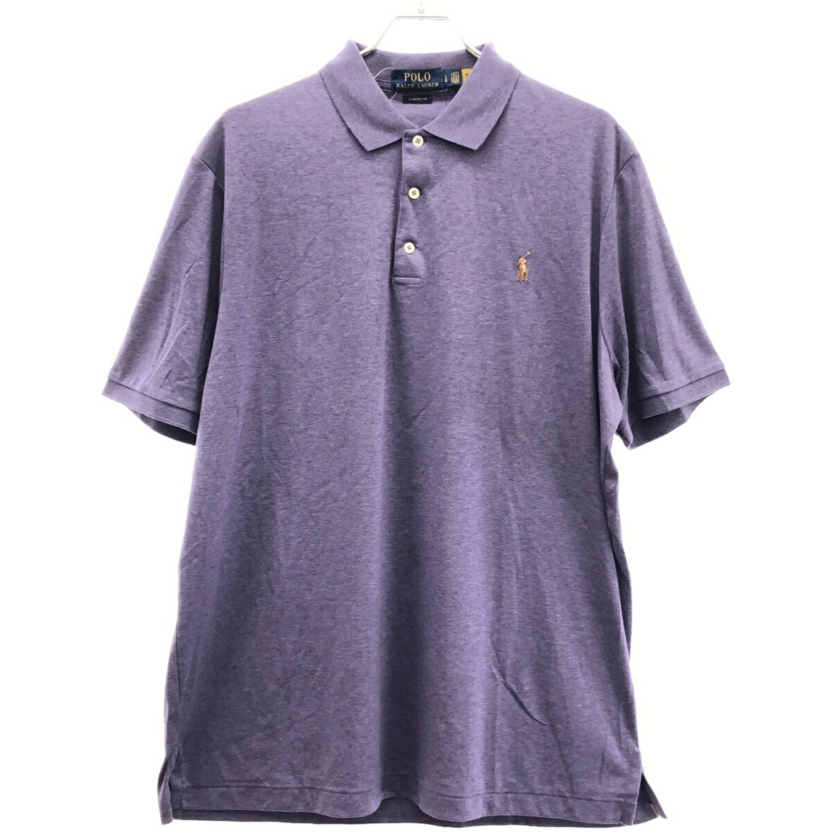 乐天商城 - POLO RALPH LAUREN ポロラルフローレン ポニー刺繍 ジャージーポロシャツ パープル L 【中古】 ITTGED1ZBTBW