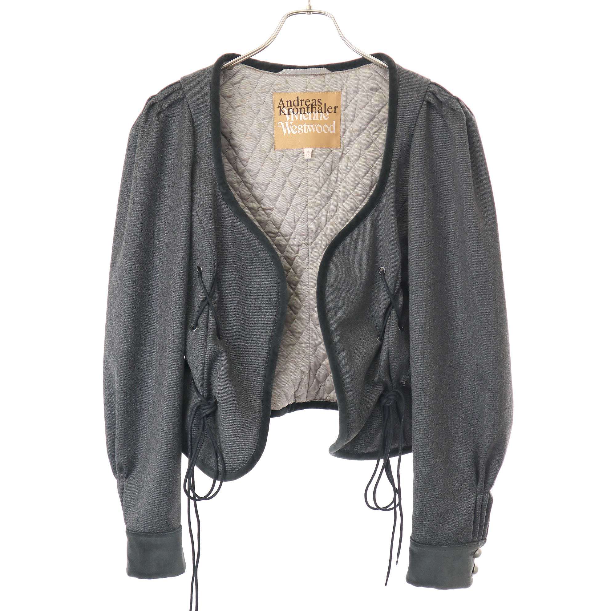 Andreas Kronthaler for Vivienne Westwood アンドレアスクロンターラー フォー ヴィヴィアンウエストウッド カラーレスジャケット グレー UK10 【中古】 ITC7JGWI82XW