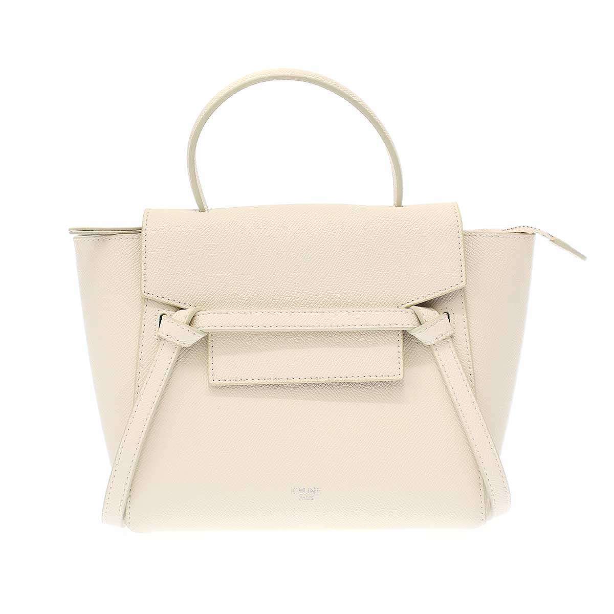 CELINE セリーヌ BELT BAG NANO ベルトバッグナノ 446744 ホワイト 【中古】 ITX10M8UK4Z4