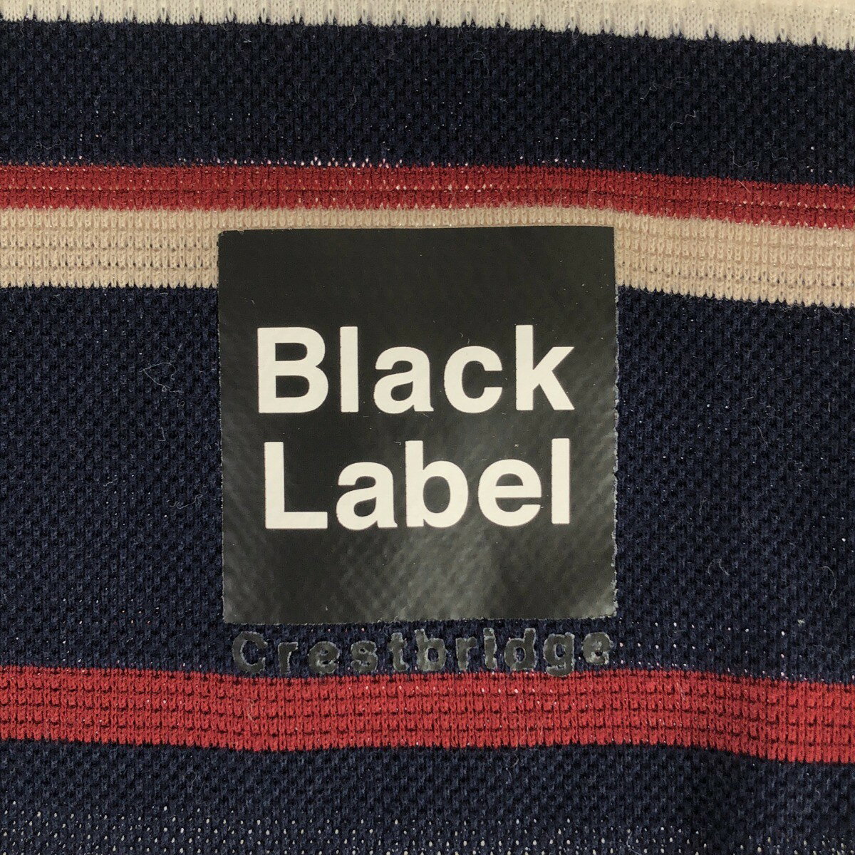 BLACK LABEL CRESTBRIDGE ブラックレーベルクレストブリッジ スクエアロゴボーダーポロシャツ 51P15-405-28 ネイビー LL 【中古】 ITBTR2P5JZYO