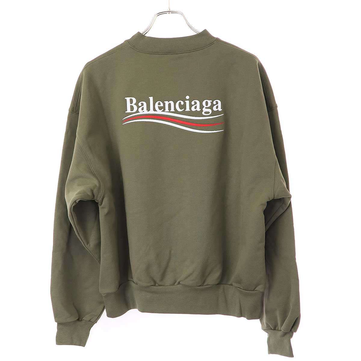 BALENCIAGA バレンシアガ キャンペーンロゴスウェットトレーナー 697869 TKVI9 カーキ XXS 【中古】 ITBDLYLLFNMK