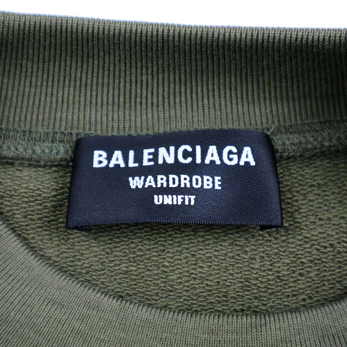 BALENCIAGA バレンシアガ キャンペーンロゴスウェットトレーナー 697869 TKVI9 カーキ XXS 【中古】 ITBDLYLLFNMK