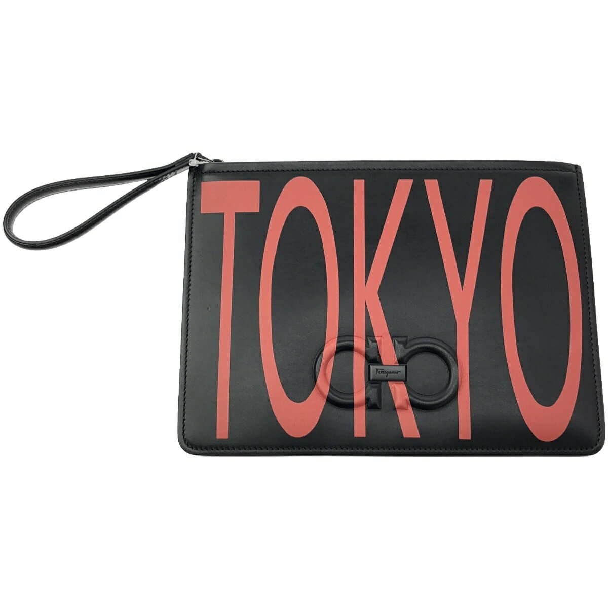 FERRAGAMO フェラガモ TOKYO ガンチーニ クラッチバッグ ブラック 【中古】 ITM43Y793HTA