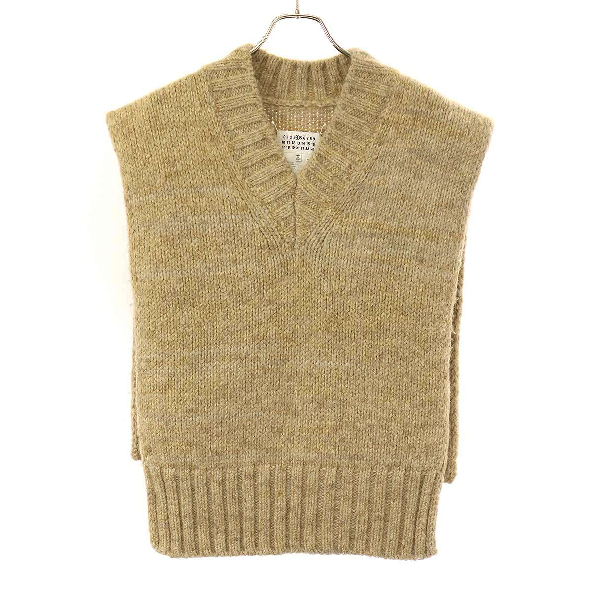 Maison Margiela4 メゾン マルジェラ 21AW ボタニカルダイタバードニットベスト S51TH0081 ベージュ系 S 【中古】 IT08YMXYHCNF