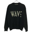 WAVE ウェーブ ロゴジャガードニットセーター WVKN001 ブラック S 【中古】 ITIFYJCAIHR0(4)