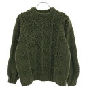 J.J. Mercer ジェイジェイマーサー for RHC 21AW Hand Knits ケーブルニットセーター グリーン F 【中古】 ITQBWUUGQEAK(4)