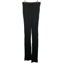 ANN DEMEULEMEESTER アンドゥムルメステール シルク混ウールフレアトラウザーズパンツ ブラック 36 【中古】 IT2Y6SAIB6EN