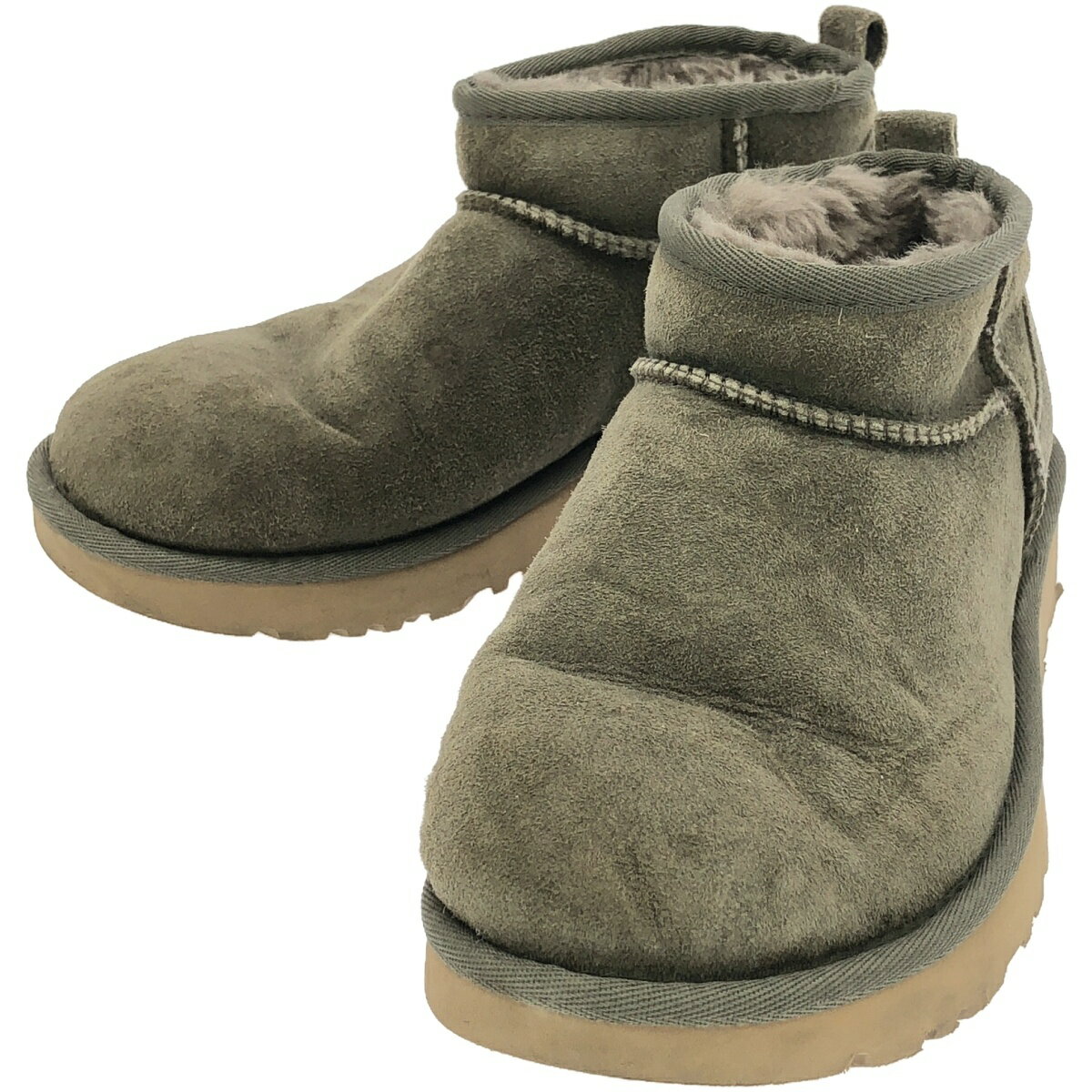 UGG アグ Classic Ultra Mini クラシックウルトラミニ ブーツ 1116109 カーキ 24cm 【中古】 IT0HNAXIIX2I