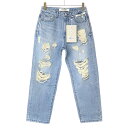 KIMHEKIM キムヘキム 24SS PEARL EMBELLISHED DESTROYED JEANS パールデストロイデニムパンツ SS24-PT131-...