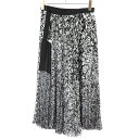 sacai サカイ 23SS Floral Print Skirt フローラルプリントスカート 23-06657 ブラック ホワイト 1 【中古】 ITHWIRJOEYG0(4)