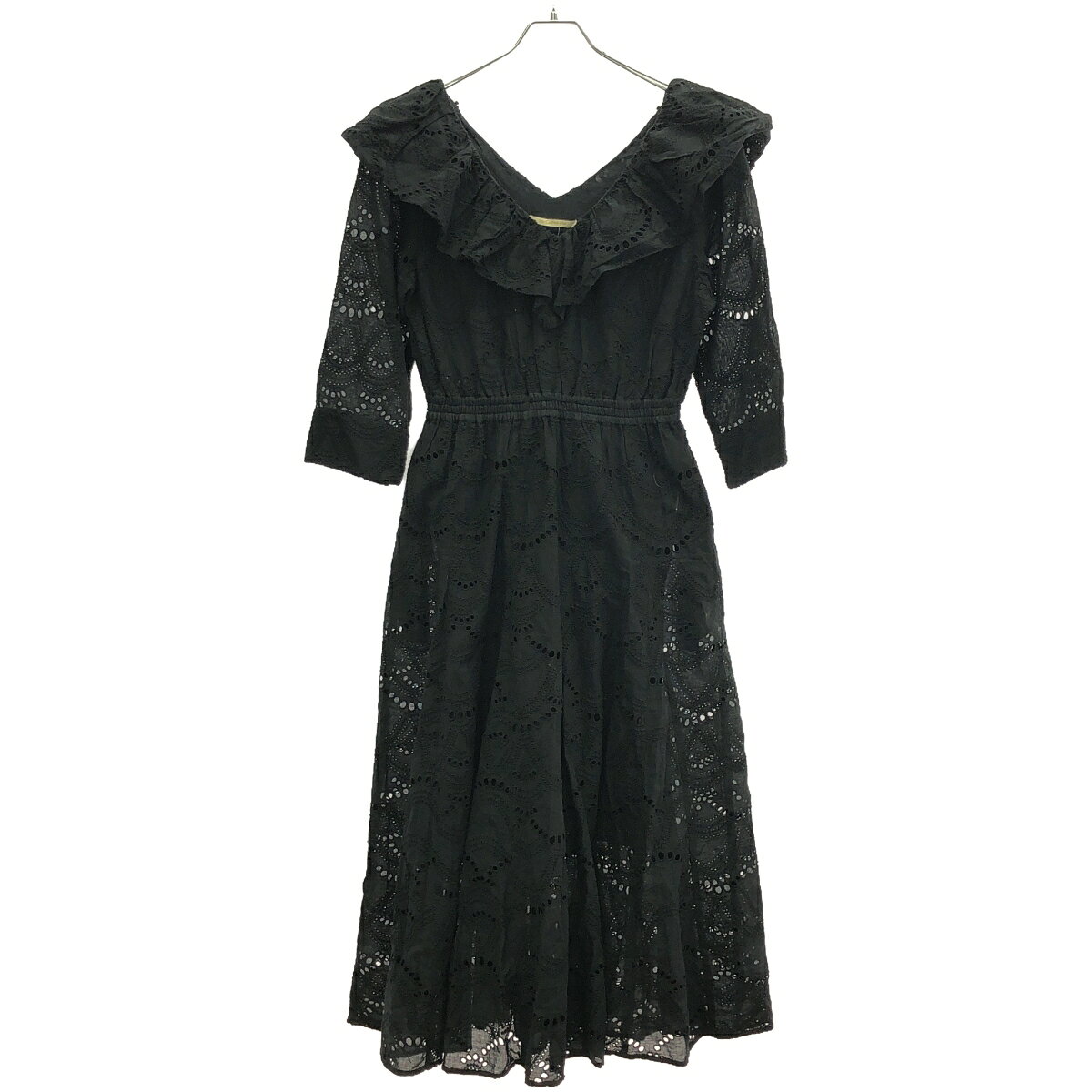 ne Quittez pas ̥ƥ ƣ ºڻҥܥ졼 Cotton Voile Dot Hemla Frill Dress ɥ쥹ԡ 0...