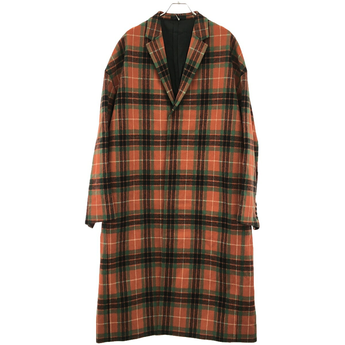 LAD MUSICIAN ラッドミュージシャン 16AW MAXI CHESTER COAT チェック柄オーバーチェスターコート 2216-334 オレンジ 44 【中古】 ITEKTA7D4ESG