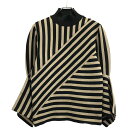 AKIRA NAKA アキラ ナカ 19AW レクタングルカフス ハイネック ニット AW1950-BKBE ベージュ ブラック 3 【中古】 ITIR61T74EKS
